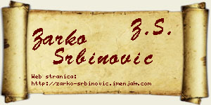 Žarko Srbinović vizit kartica